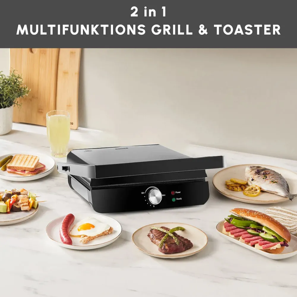 Karaca Toastmaster Toaster und Grillmaschine, 2000W Inox Discount