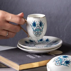 Karaca İznik Kaffeeservice für 6 Personen, 80 ml Blau01 Discount