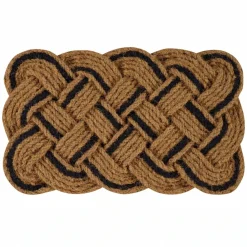 Karaca Kaschmir Teppich Geflochten Schwarz Natur Coco Fußmatte 45x75 cm Outlet