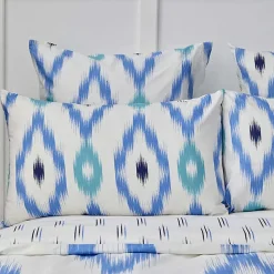 Karaca Nautica Home Ikat BettbezugSet aus 100 % Baumwolle, 135 × 200 cm, WeißBlau - Clearance