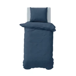Karaca Nautica Solid Einzelperson İndigo Bettbezugsset, 155x220, 80x80 Outlet