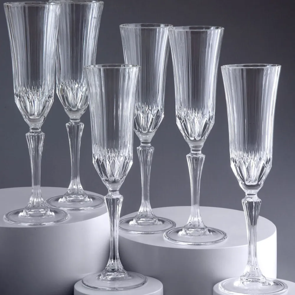 Karaca RCR Adagio 6-teiliges Flöten-Glas-Set 180 ml Klar Best